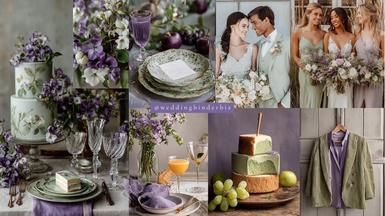 Lavender & Sage Wedding Colour Scheme Mood Board