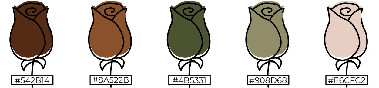 Moss & Mocha Wedding Color Scheme Hex Codes