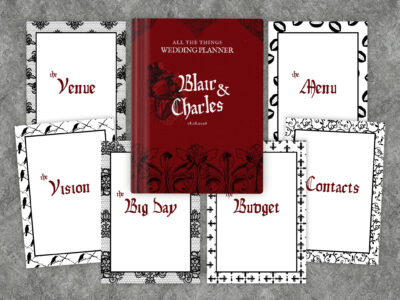 Gothic Wedding Planner Template Bundle, Cover Pages