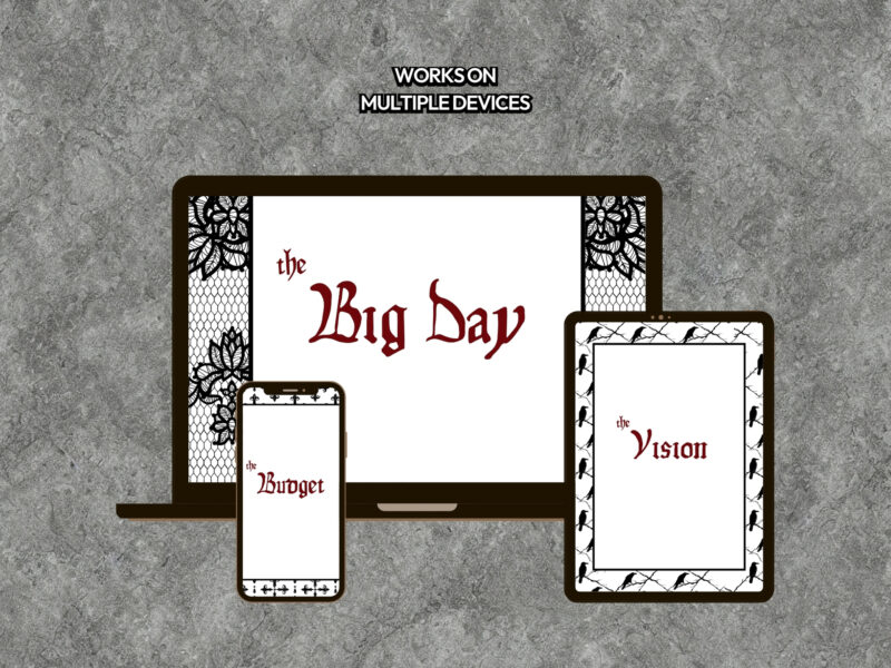 Gothic Wedding Planner Template Bundle, Compatible With All Devices