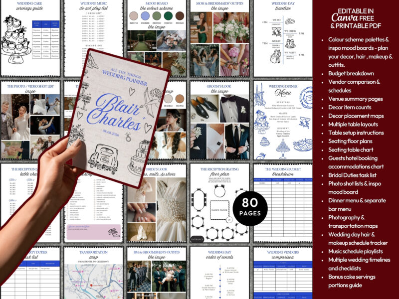 Whimsical Wedding Planner Template Bundle