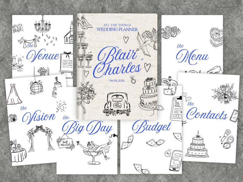 Whimsical Wedding Planner Template Bundle, Cover Pages